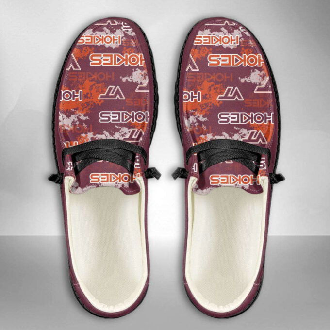 NCAA Virginia Tech Hokies Hey Dude Shoes Wally Lace Up Loafers Moccasin Slippers HDS1349