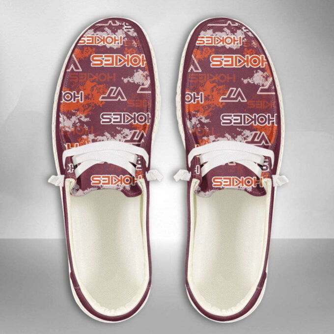NCAA Virginia Tech Hokies Hey Dude Shoes Wally Lace Up Loafers Moccasin Slippers HDS1349