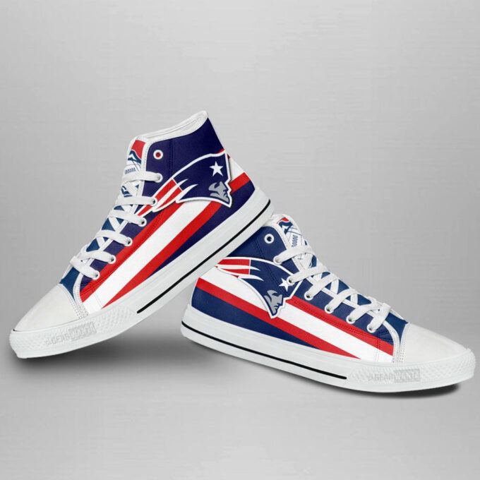 New England Patriots Custom Canvas High Top Shoes