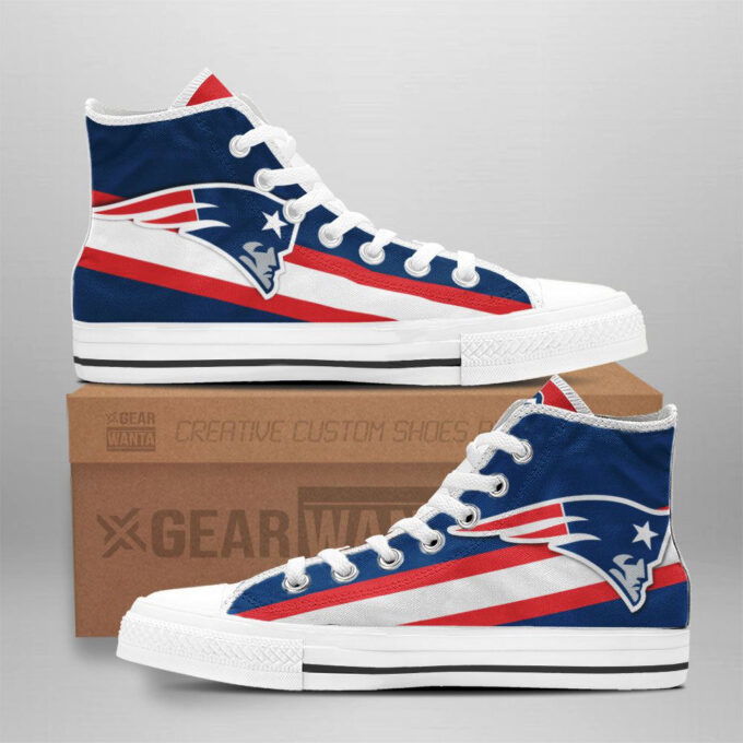 New England Patriots Custom Canvas High Top Shoes