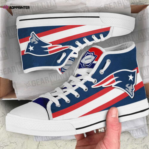 Cart 3 New England Patriots Custom Canvas High Top Shoes