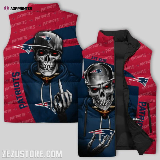 New England Patriots NFL Sleeveless Puffer Jacket Custom For Fans Gifts