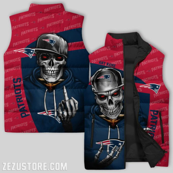 New England Patriots NFL Sleeveless Puffer Jacket Custom For Fans Gifts