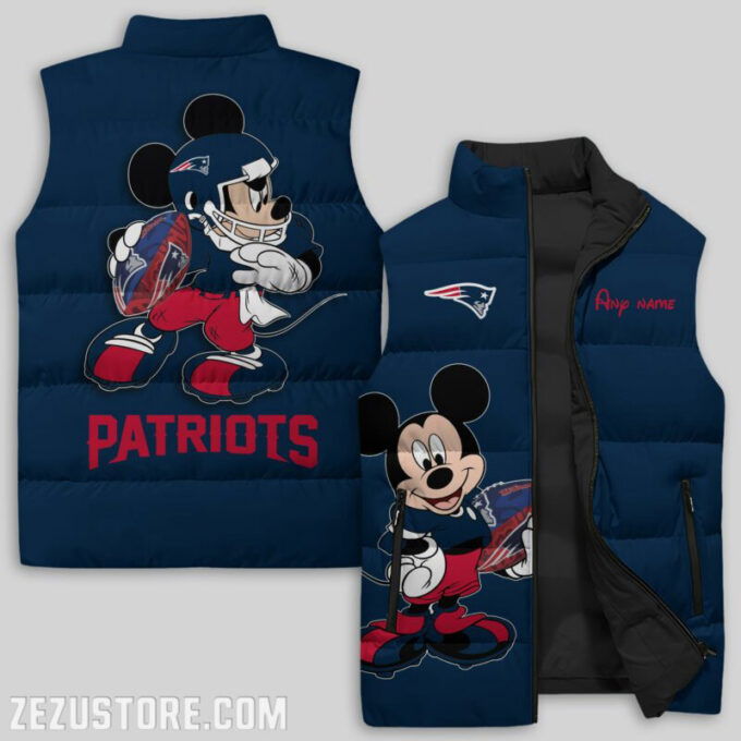 New England Patriots NFL Sleeveless Puffer Jacket Custom For Fans Gifts
