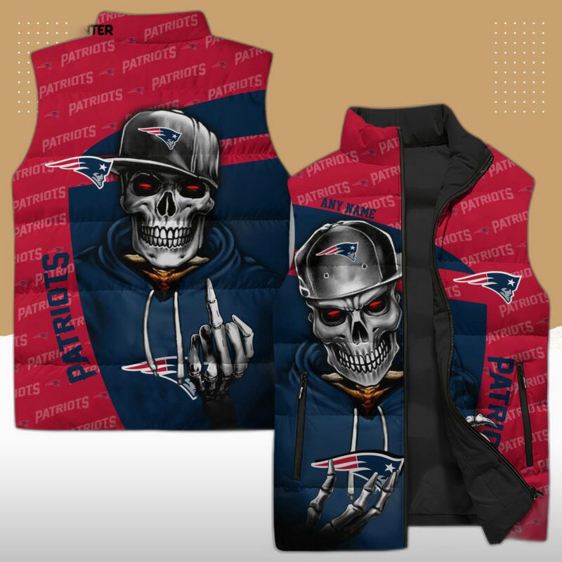 New England Patriots NFL Sleeveless Puffer Jacket Custom For Fans Gifts New England Patriots NFL Sleeveless Puffer Jacket Custom For Fans Gifts