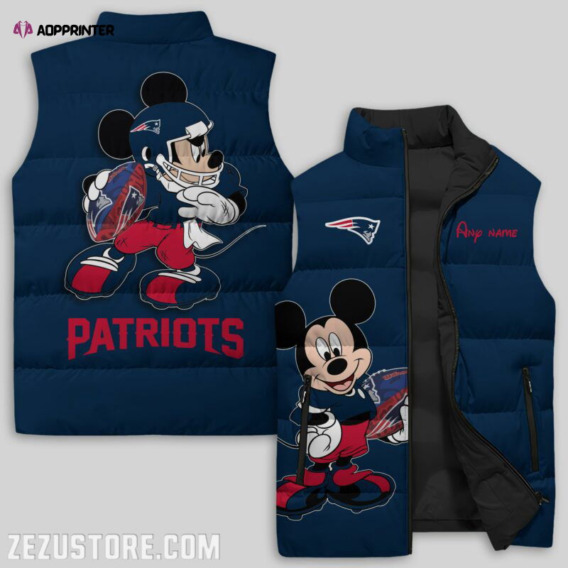 New England Patriots NFL Sleeveless Puffer Jacket Custom For Fans Gifts New England Patriots NFL Sleeveless Puffer Jacket Custom For Fans Gifts