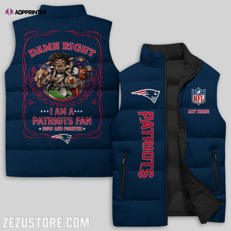 New England Patriots NFL Sleeveless Puffer Jacket Custom For Fans Gifts New England Patriots NFL Sleeveless Puffer Jacket Custom For Fans Gifts