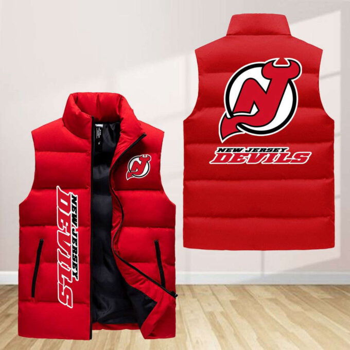 New Jersey Devils Sleeveless Puffer Jacket Custom For Fans Gifts