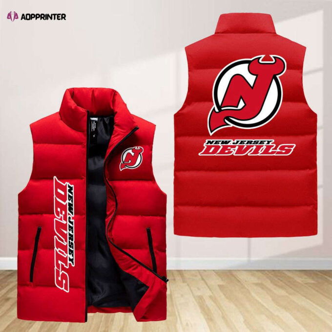 New Jersey Devils Sleeveless Puffer Jacket Custom For Fans Gifts