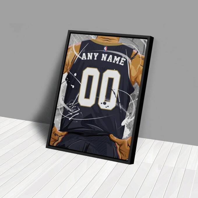 New Orleans Pelicans Jersey NBA Personalized Jersey Custom Name and Number Canvas Wall Art  Print Home Decor Framed Poster Man Cave Gift