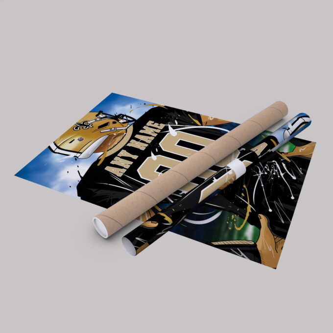 New Orleans Saints Jersey NFL Personalized Jersey Custom Name and Number Canvas Wall Art  Print Home Decor Framed Poster Man Cave Gift