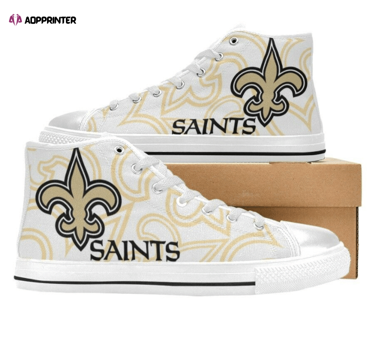 New Orleans Saints NFL Football Custom Canvas High Top Shoes New Orleans Saints NFL Football Custom Canvas High Top Shoes