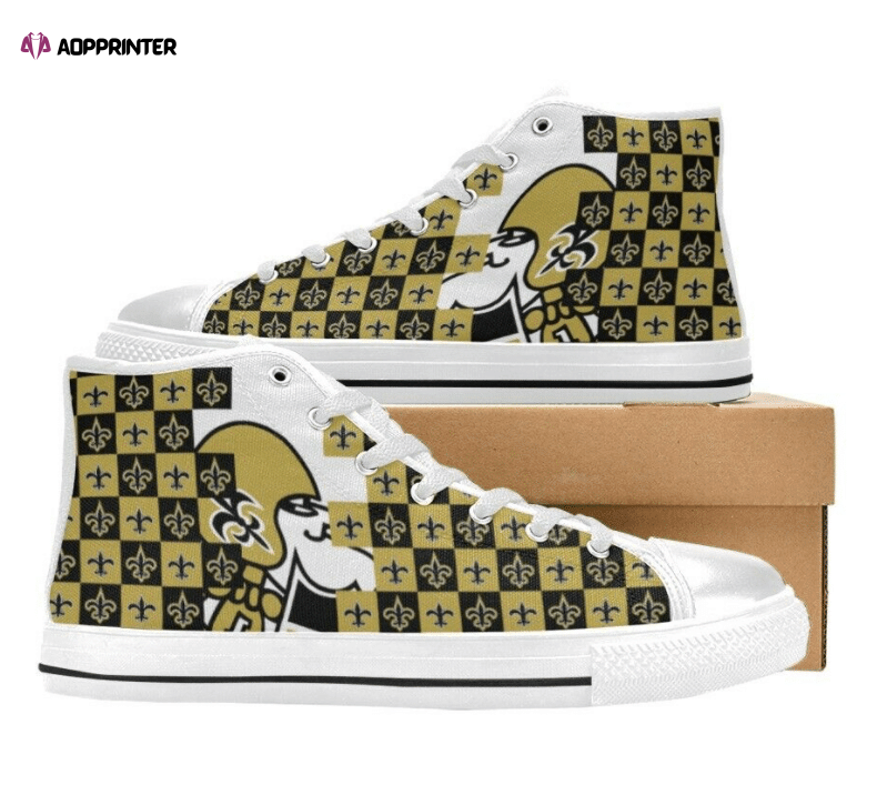 New Orleans Saints NFL Football Custom Canvas High Top Shoes New Orleans Saints NFL Football Custom Canvas High Top Shoes