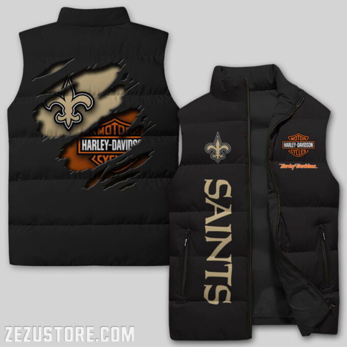 New Orleans Saints NFL Sleeveless Puffer Jacket Custom For Fans Gifts