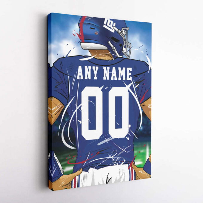 New York Giants Jersey NFL Personalized Jersey Custom Name and Number Canvas Wall Art  Print Home Decor Framed Poster Man Cave Gift