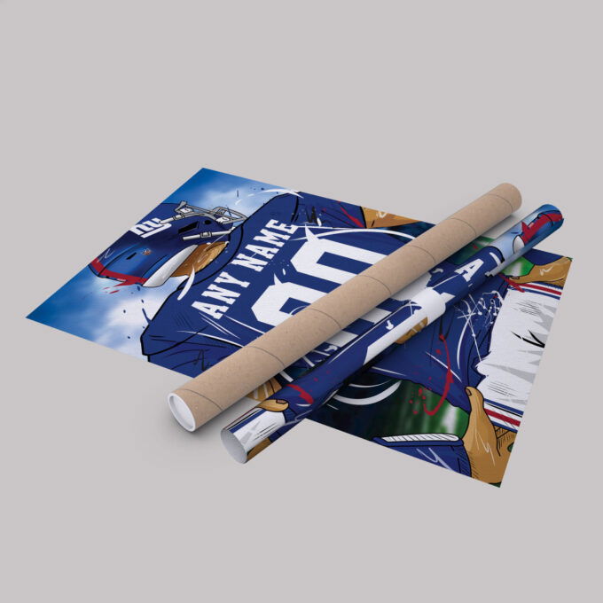 New York Giants Jersey NFL Personalized Jersey Custom Name and Number Canvas Wall Art  Print Home Decor Framed Poster Man Cave Gift