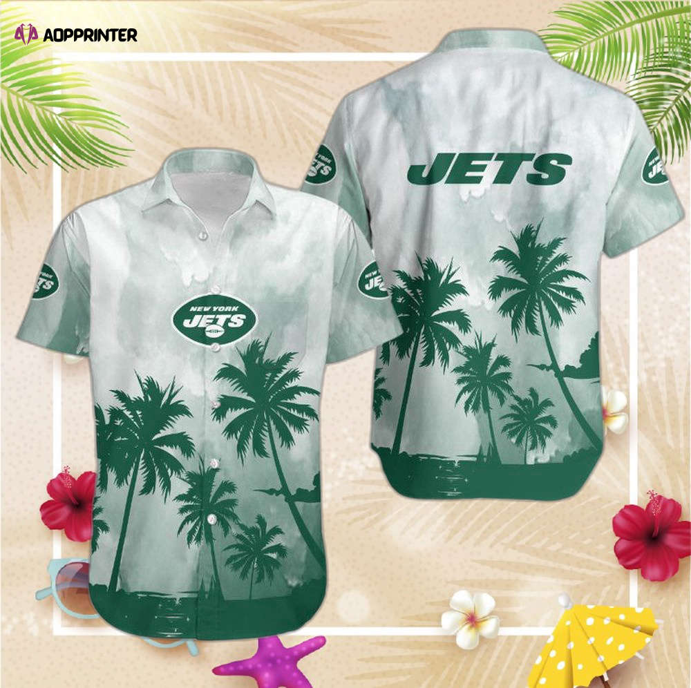 New York Jets Coconut Trees NFL Gift For Fan Hawaiian Sh New York Jets Coconut Trees NFL Gift For Fan Hawaiian Sh