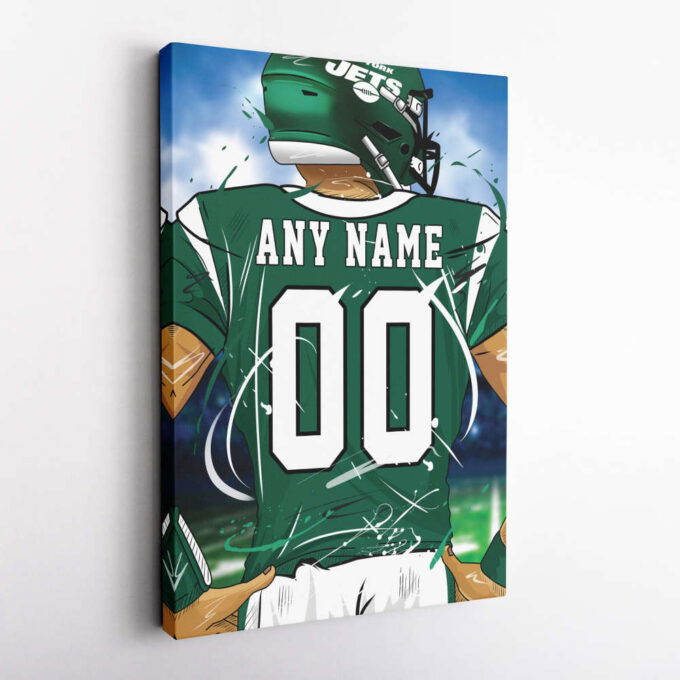 New York Jets Jersey NFL Personalized Jersey Custom Name and Number Canvas Wall Art  Print Home Decor Framed Poster Man Cave Gift