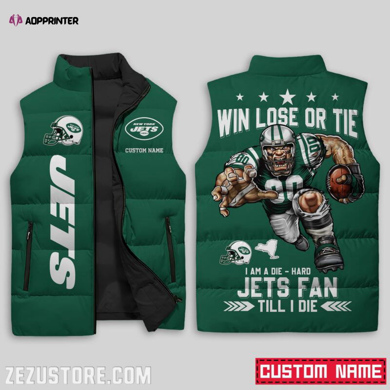 New York Jets NFL Sleeveless Puffer Jacket Custom For Fans Gifts New York Jets NFL Sleeveless Puffer Jacket Custom For Fans Gifts