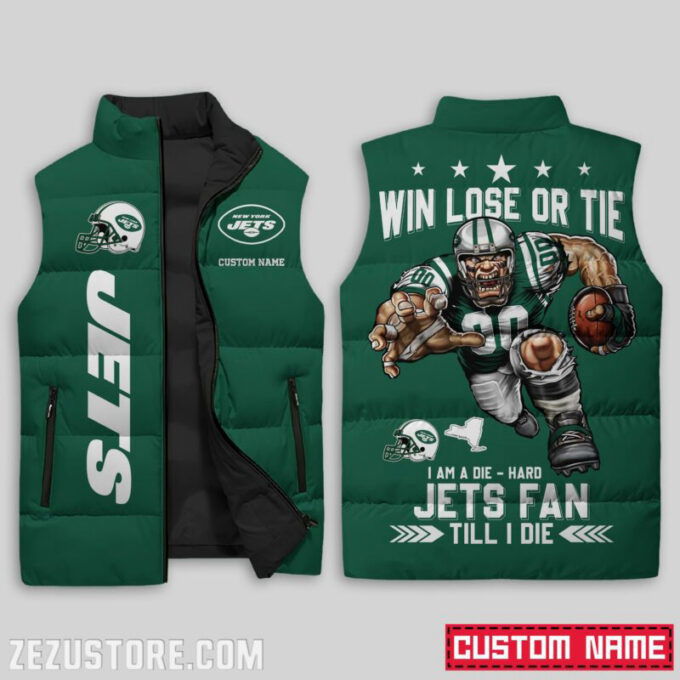 New York Jets NFL Sleeveless Puffer Jacket Custom For Fans Gifts