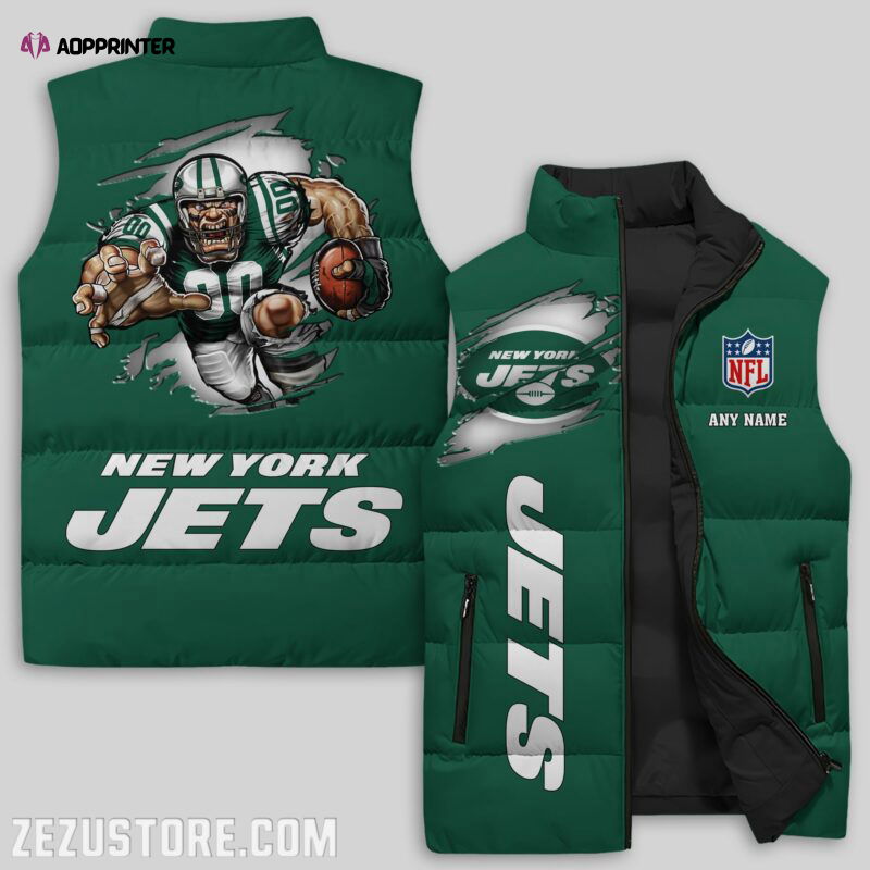 New York Jets NFL Sleeveless Puffer Jacket Custom For Fans Gifts New York Jets NFL Sleeveless Puffer Jacket Custom For Fans Gifts