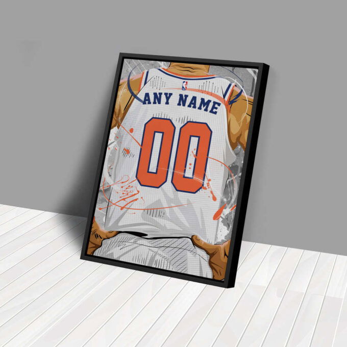 New York Knicks Jersey NBA Personalized Jersey Custom Name and Number Canvas Wall Art  Print Home Decor Framed Poster Man Cave Gift