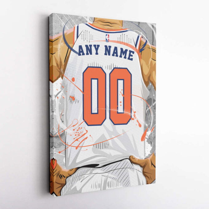 New York Knicks Jersey NBA Personalized Jersey Custom Name and Number Canvas Wall Art  Print Home Decor Framed Poster Man Cave Gift