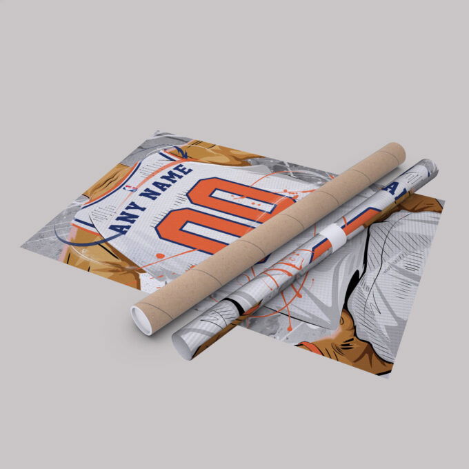 New York Knicks Jersey NBA Personalized Jersey Custom Name and Number Canvas Wall Art  Print Home Decor Framed Poster Man Cave Gift