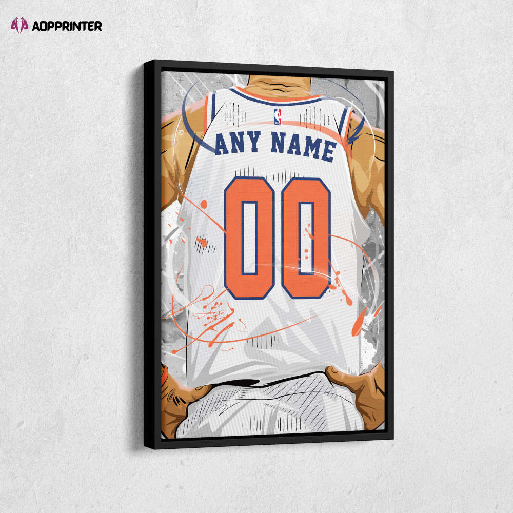 New York Knicks Jersey NBA Personalized Jersey Custom Name and Number Canvas Wall Art Print Home Decor Framed Poster Man Cave Gift New York Knicks Jersey NBA Personalized Jersey Custom Name and Number Canvas Wall Art Print Home Decor Framed Poster Man Cave Gift