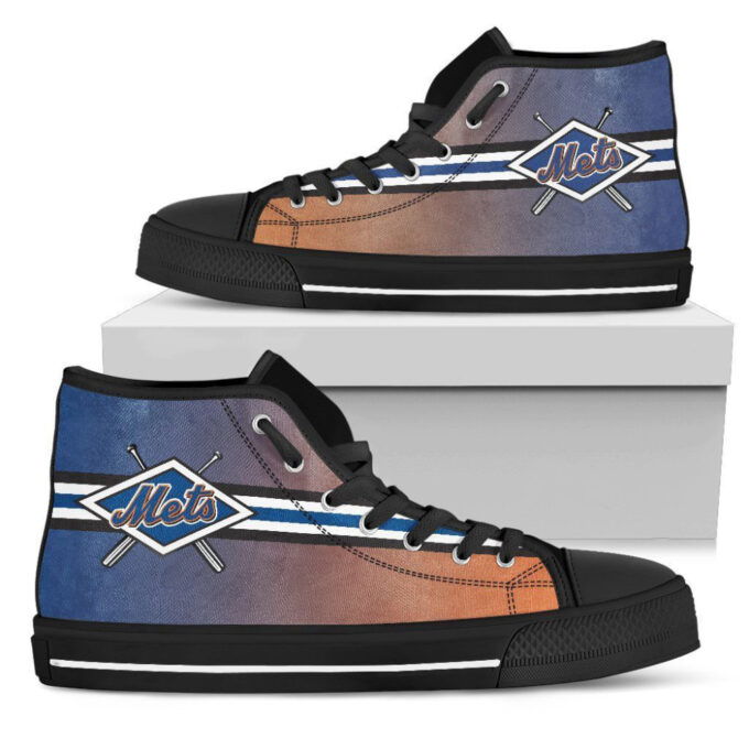 New York Mets MLB Baseball Custom Canvas High Top Shoes