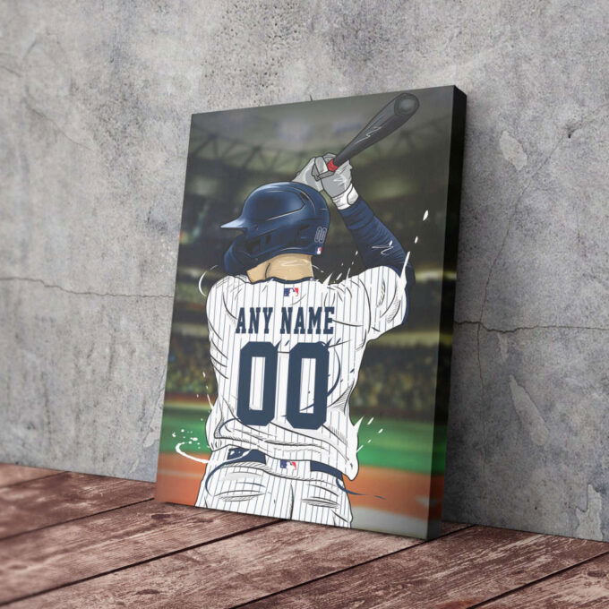 New York Yankees Jersey MLB Personalized Jersey Custom Name and Number Canvas Wall Art Print Home Decor Framed Poster Man Cave Gift