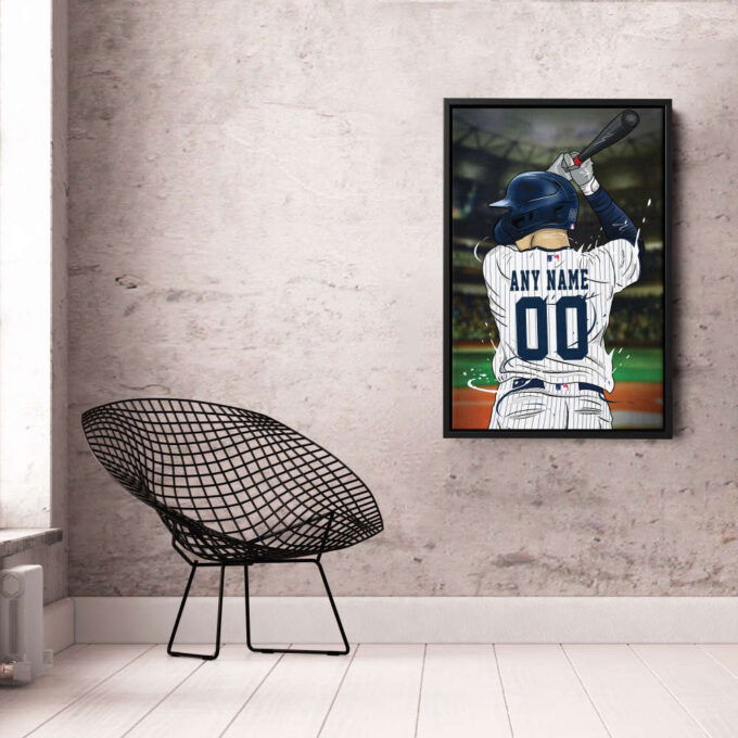 New York Yankees Jersey MLB Personalized Jersey Custom Name and Number Canvas Wall Art Print Home Decor Framed Poster Man Cave Gift