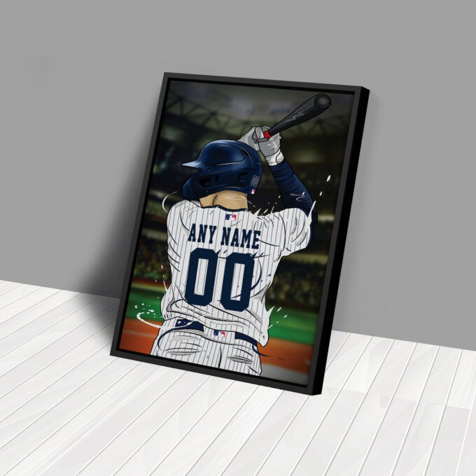 New York Yankees Jersey MLB Personalized Jersey Custom Name and Number Canvas Wall Art Print Home Decor Framed Poster Man Cave Gift
