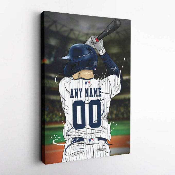 New York Yankees Jersey MLB Personalized Jersey Custom Name and Number Canvas Wall Art Print Home Decor Framed Poster Man Cave Gift
