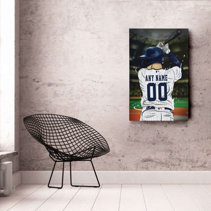New York Yankees Jersey MLB Personalized Jersey Custom Name and Number Canvas Wall Art Print Home Decor Framed Poster Man Cave Gift