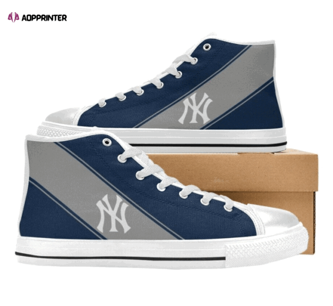 New York Yankees MLB Baseball Custom Canvas High Top Shoes