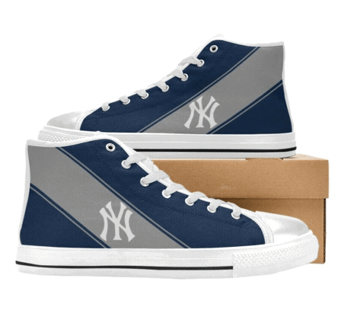New York Yankees MLB Baseball Custom Canvas High Top Shoes