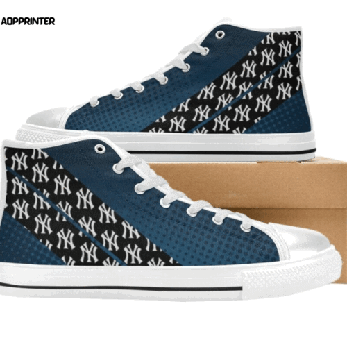 Cart 4 New York Yankees MLB Baseball Custom Canvas High Top Shoes