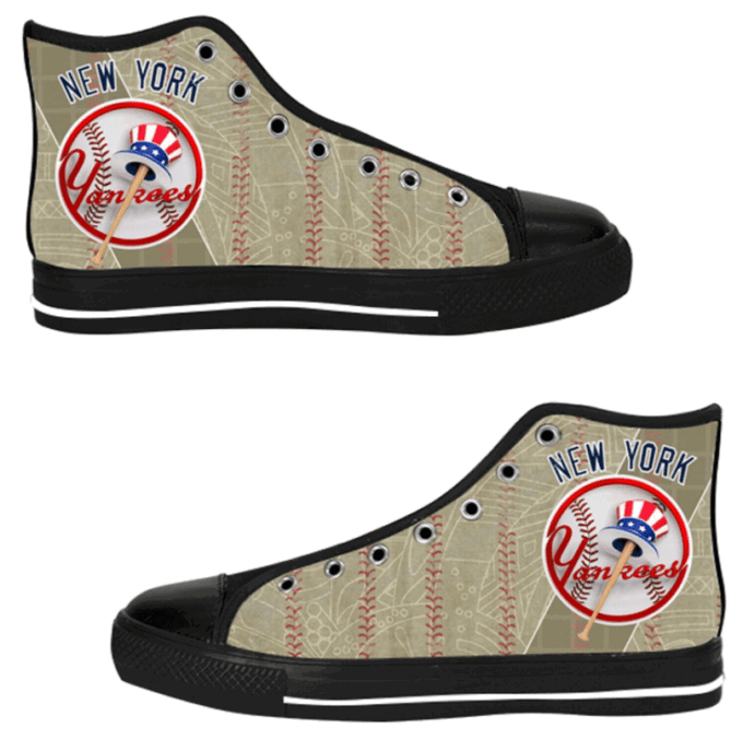 New York Yankees MLB Baseball Custom Canvas High Top Shoes HT1160