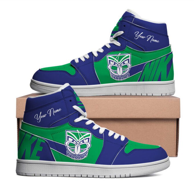 New Zealand Warriors Custom Name NRL Air Jordan 1 Sneakers High Top For Fans