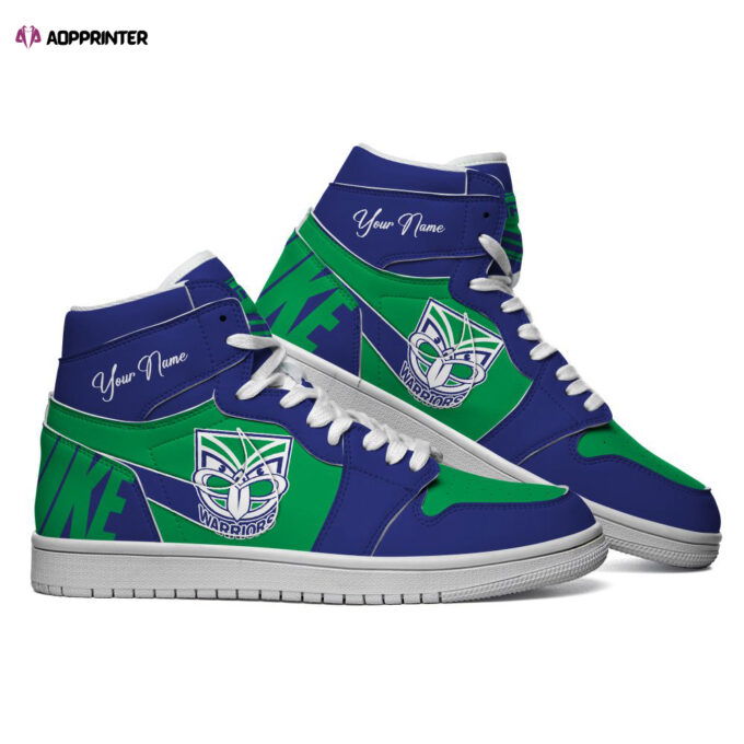 New Zealand Warriors Custom Name NRL Air Jordan 1 Sneakers High Top For Fans