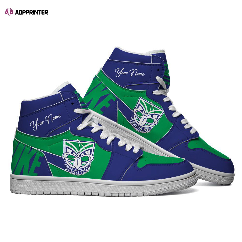 New Zealand Warriors Custom Name NRL Air Jordan 1 Sneakers High Top For Fans New Zealand Warriors Custom Name NRL Air Jordan 1 Sneakers High Top For Fans