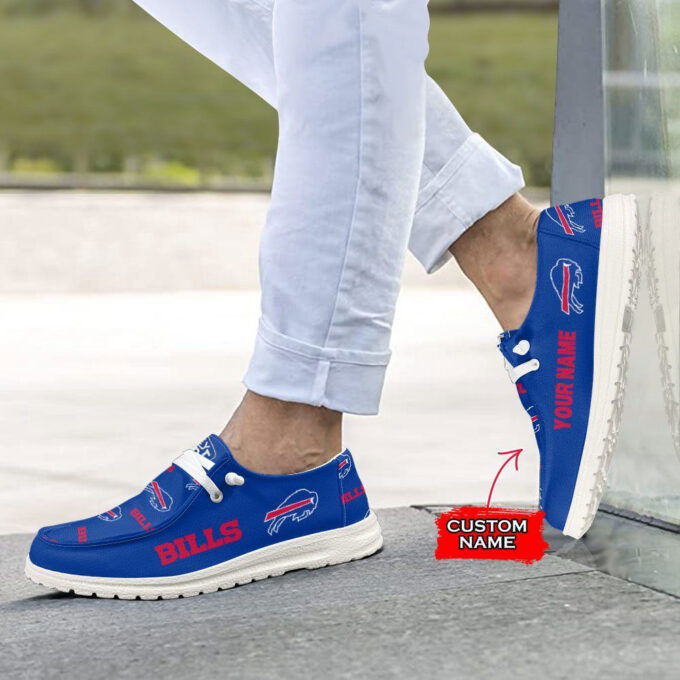 NFL Buffalo Bills Hey Dude Shoes Wally Lace Up Loafers Moccasin Slippers HDS0137