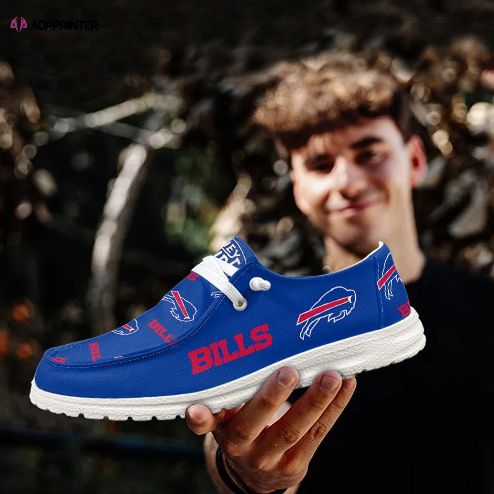 NFL Buffalo Bills Hey Dude Shoes Wally Lace Up Loafers Moccasin Slippers HDS0137 NFL Buffalo Bills Hey Dude Shoes Wally Lace Up Loafers Moccasin Slippers HDS0137
