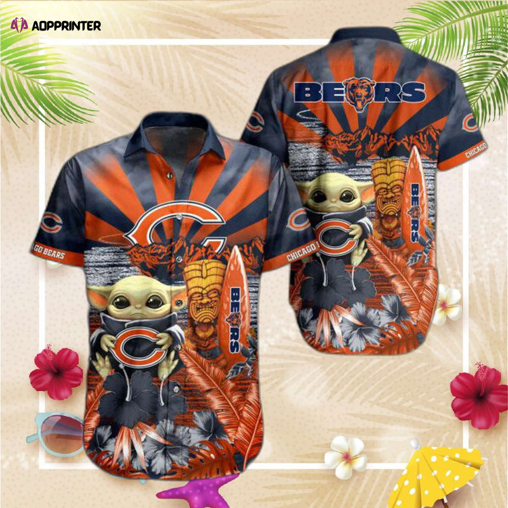 NFL Chicago Bears Hawaiian Shirt Baby Yoda Style Summer NFL Chicago Bears Hawaiian Shirt Baby Yoda Style Summer