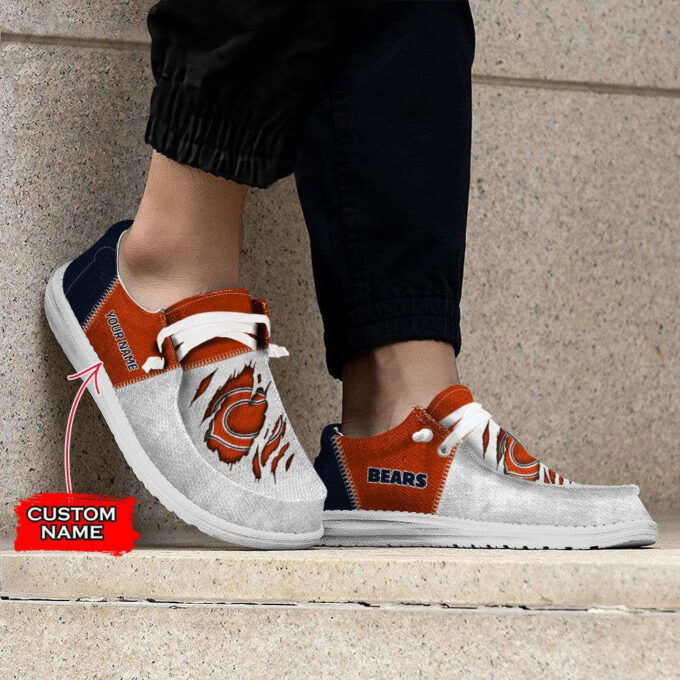 NFL Chicago Bears Hey Dude Shoes Wally Lace Up Loafers Moccasin Slippers Fan Gifts