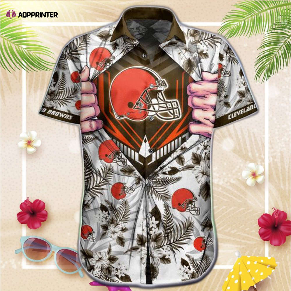 NFL Cleveland Browns Hawaiian Shirt Short NFL Cleveland Browns Hawaiian Shirt Short
