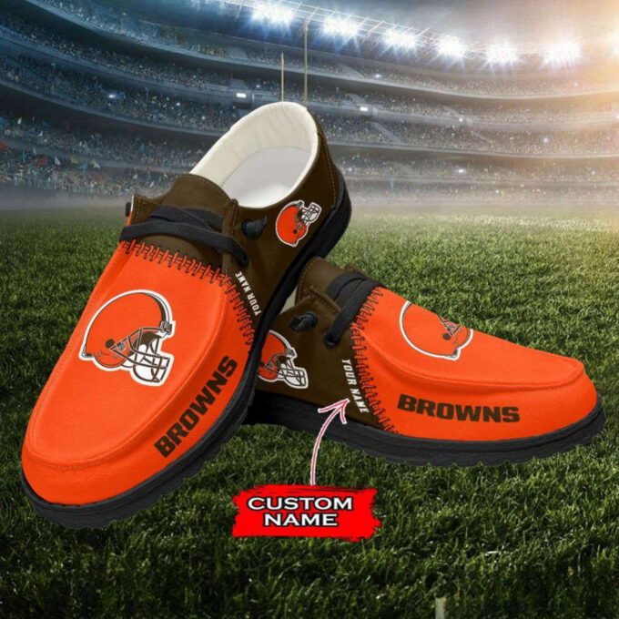 NFL Cleveland Browns Hey Dude Shoes Wally Lace Up Loafers Moccasin Slippers