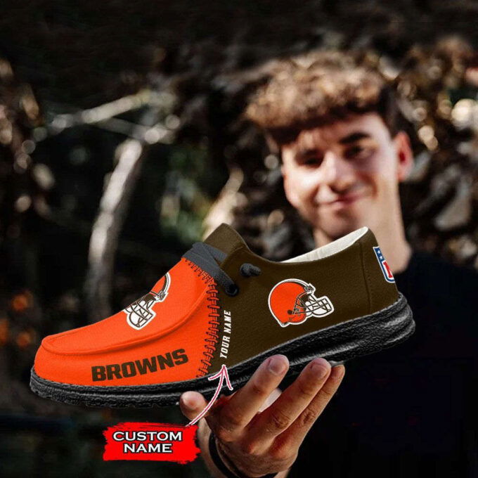NFL Cleveland Browns Hey Dude Shoes Wally Lace Up Loafers Moccasin Slippers