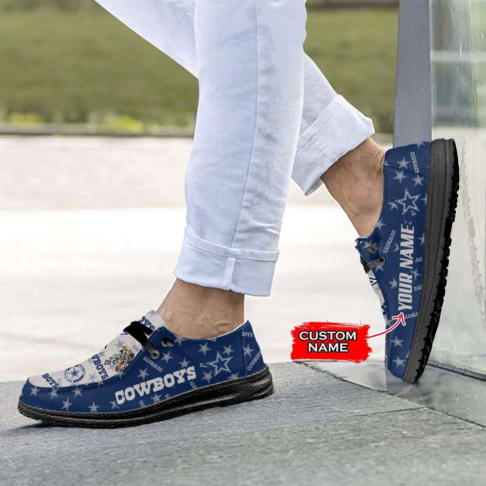 NFL Dallas Cowboys Hey Dude Shoes Wally Lace Up Loafers Moccasin Slippers HDS0264